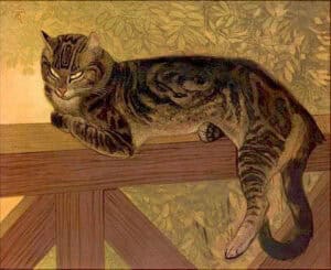 Alexandre Steinlen, Chat sur une Balustrade (1909)