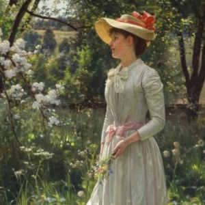 Dans un jardin fleuri, Edouard Niczky (1850-1919)