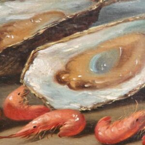 G. Bihet - Nature morte aux huîtres (école française, XIXe siècle)